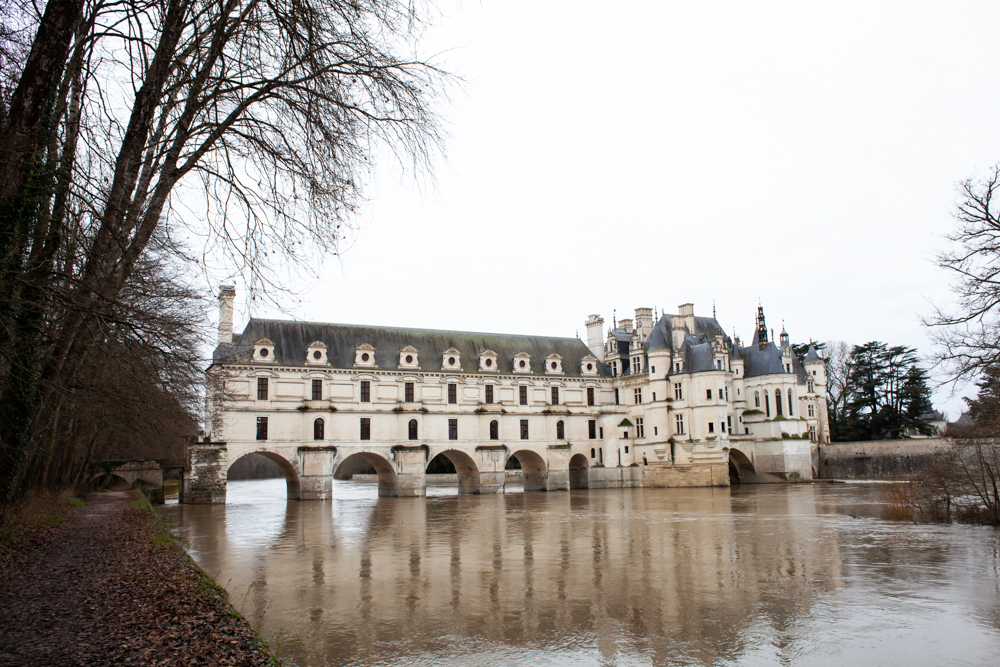 Chateau de Chenonceau in winter - France