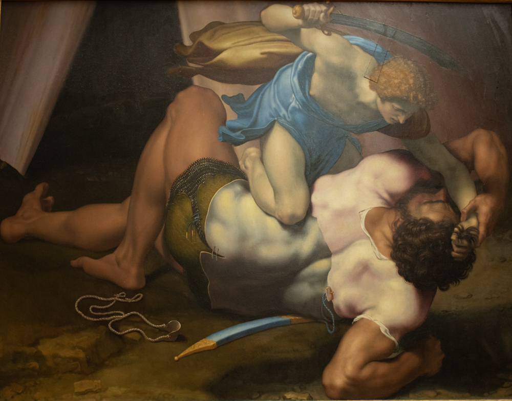 Battle of David and Goliath by Daniele Ricciarelli, dit Daniele da Volterra in Louvre -  1550 - 1555 