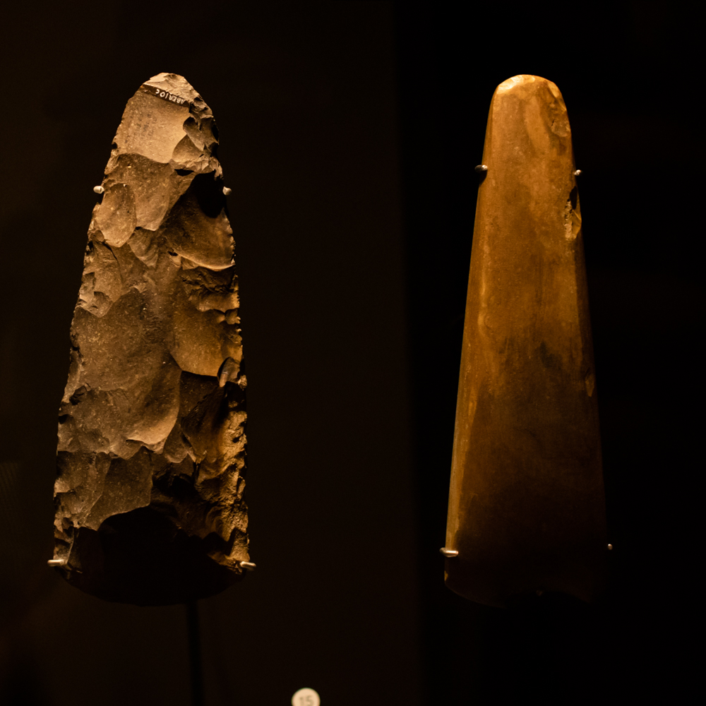 polished axe and rough cut - final Neolithic -2700BC -2200BC - flint - Carnavalet Museum