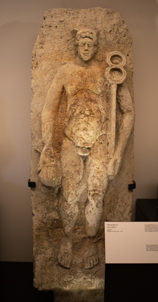 Stele of Mercury - limestone - excavations of the Hotel-Dieu in 1867, 1st - 2nd century