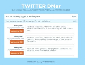 Samples twitter autoresponder message