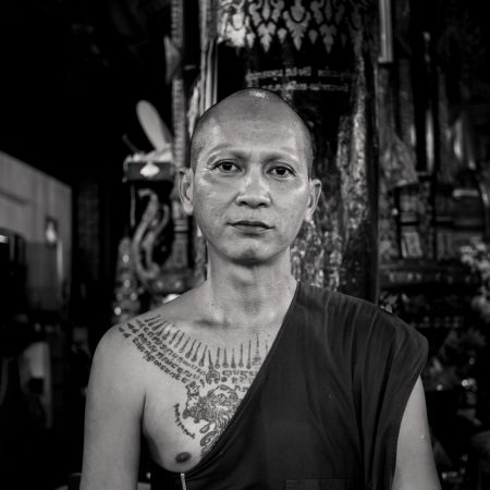 monk portrait - thai temple -wat - Phrae