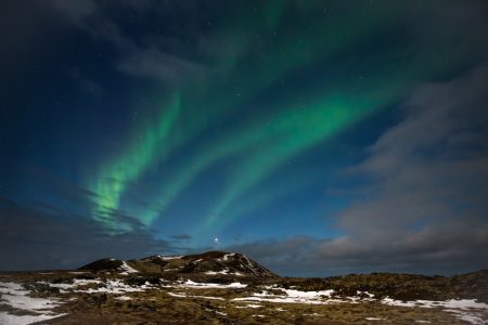 aurora borealis - near saxholl crater - iceland - northern light