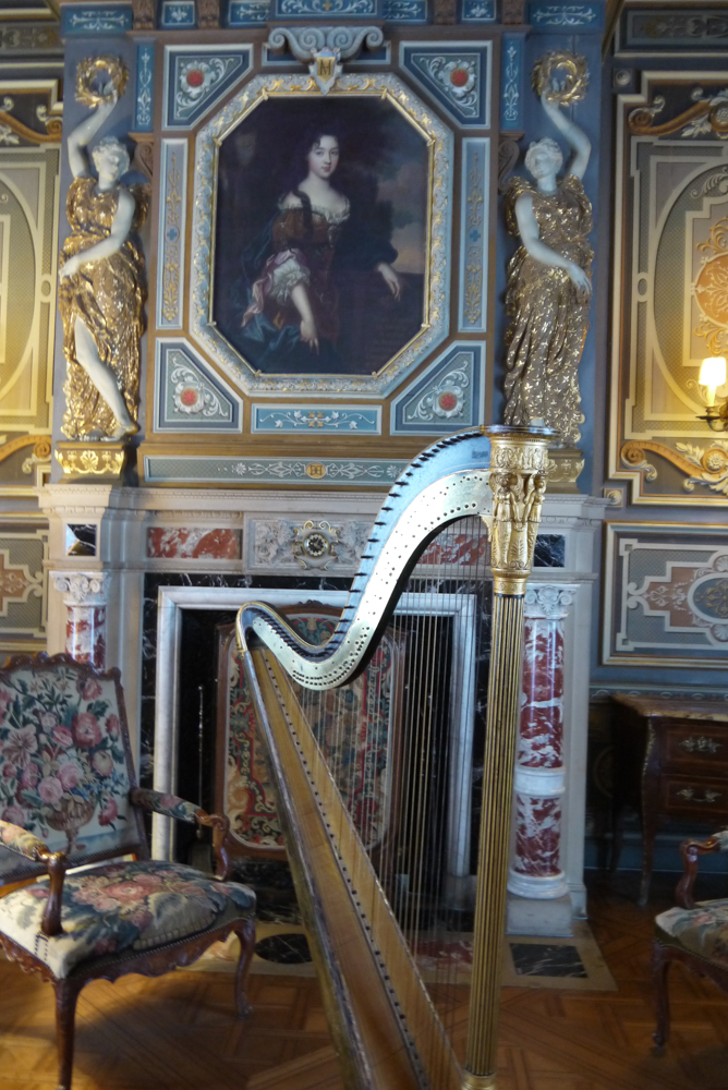 the grand salon and the harp - Chateau De Cheverny