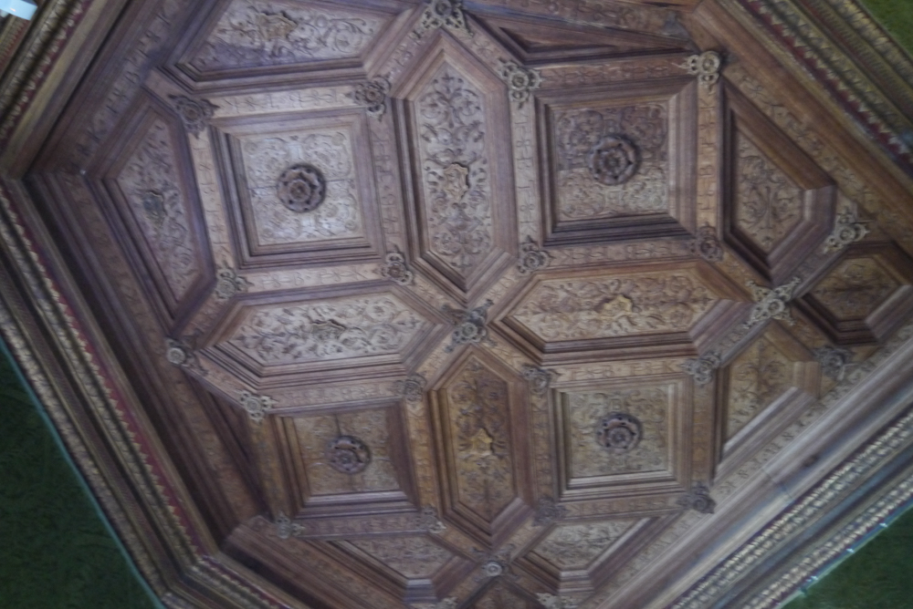 wood ceiling of the Library - Chateau  De Chenonceau